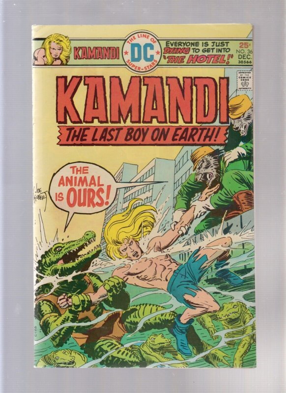 Kamandi, The Last Boy On Earth #36 - Joe Kubert Cover Art! (5.0) 1975