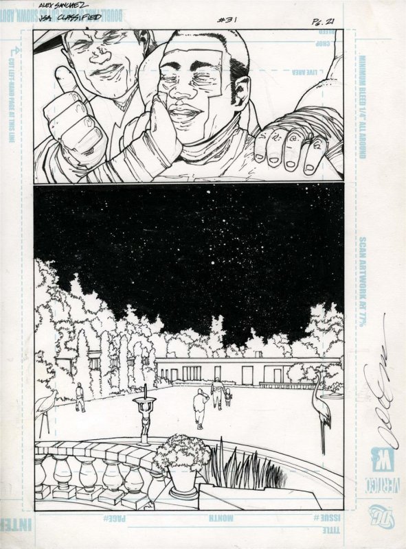 JSA: Classified #31 pg 21 Alex Sanchez Original Art  Mr.Terrific Justice Society