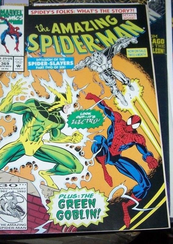 Amazing Spider-Man # 369 (Nov 1992, Marvel) green goblin electro black cat