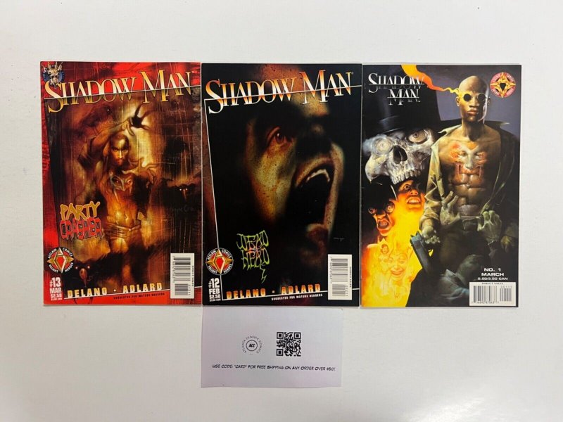 3 Shadow Man Indie Comic Books # 1 12 13 78 JS35
