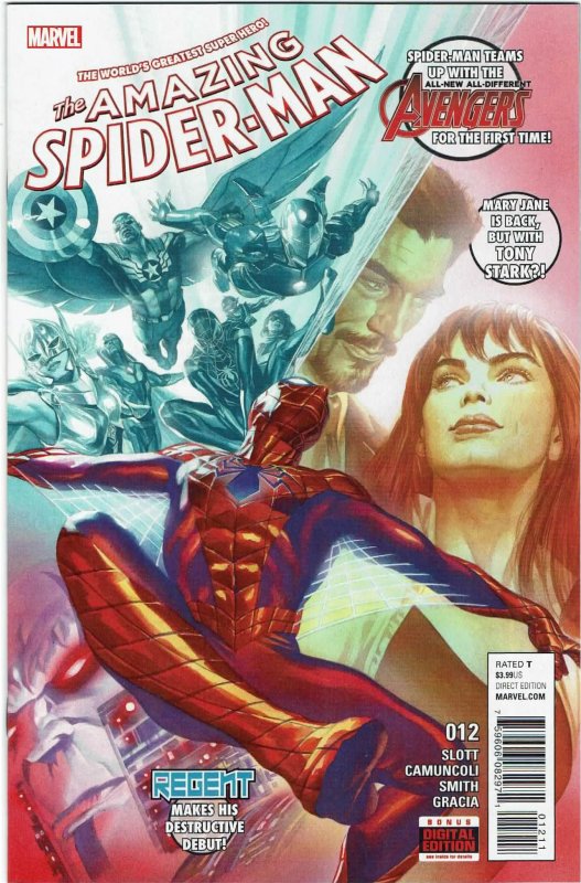 Amazing Spider-Man #12 (2015 v4) Dan Slott Alex Ross Iron Man NM