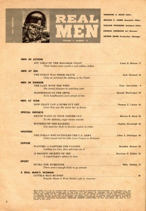 Real Man 12/1960-War-pulp fiction-cheesecake-spicy thrills-VG