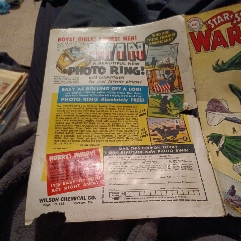 Star Spangled War Stories #95 COVER ONLY!! 1961 DC Comics War That Time Forgot