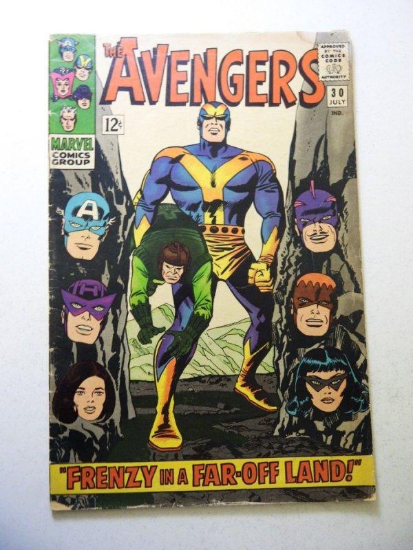 The Avengers #30 (1966) VG Condition moisture stains, 1/4 tear fc