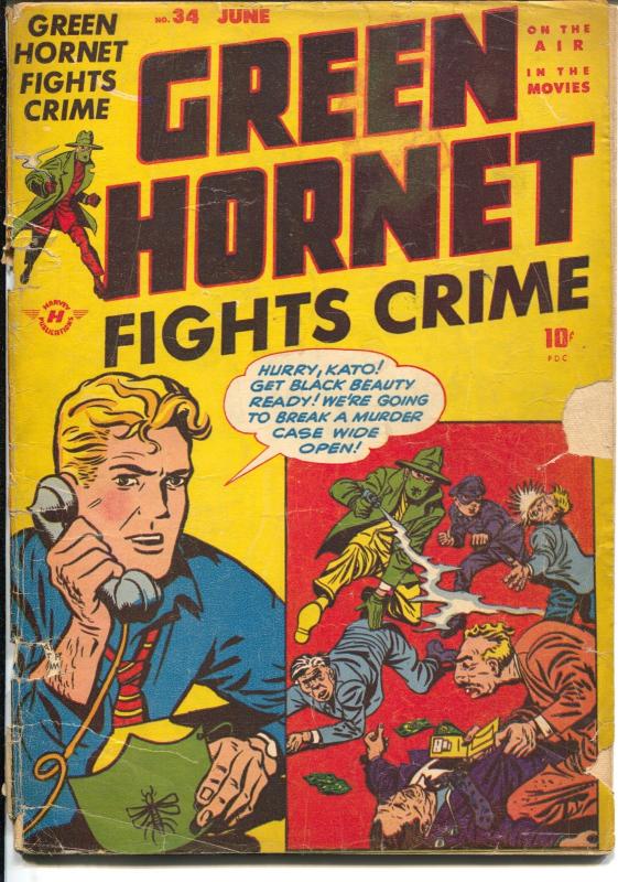 Green Hornet #34 1947-Harvey-Bob Powell art-Blonde Bomber-Kato-G