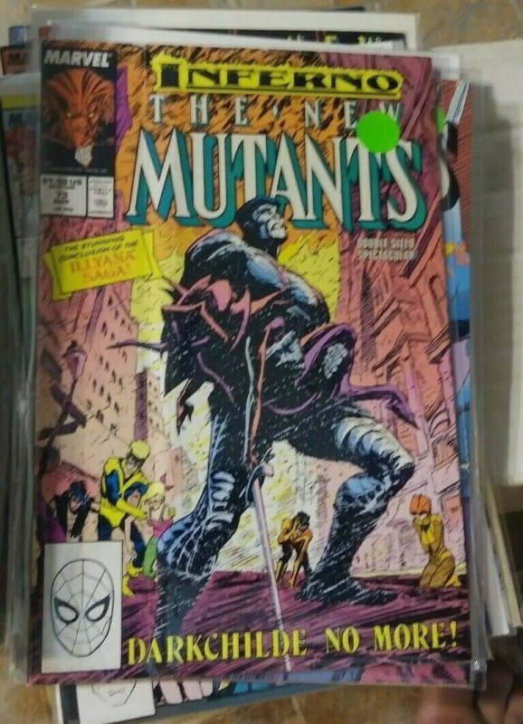 NEW MUTANTS  # 73 1988 marvel  inferno+ limbo magik  illyana darkchilde no more 