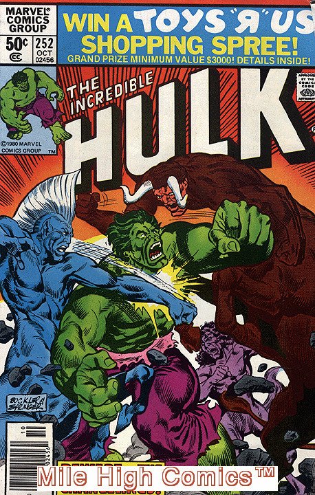 HULK  (1962 Series) (#1-6, #102-474, #600-635)(INCREDIB #252 NEWSSTAND Fair