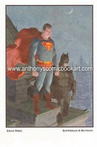 Superman and Batman Print - 2014 Signed by Esad Ribic