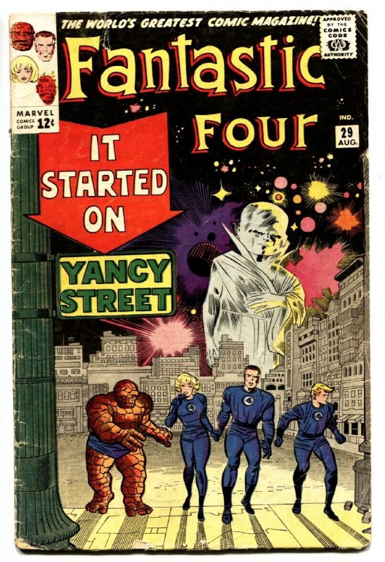 FANTASTIC FOUR-#29 comic book-1964-YANCEY STREET-JACK KIRBY ART