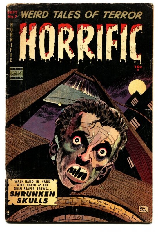 HORRIFIC #7 1953-COMIC MEDIA-DECAPITATION-DON HECK-PRE-CODE HORROR 