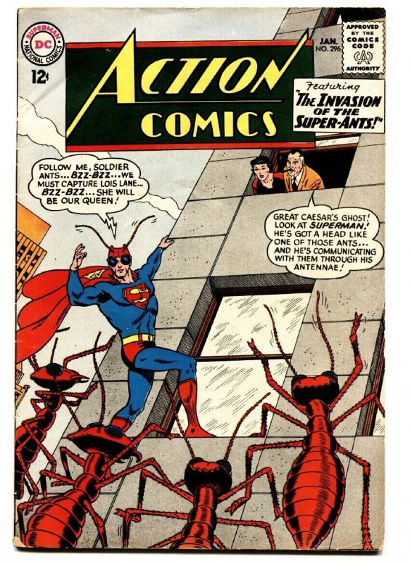 ACTION COMICS #296 comic book 1963-SUPERMAN-ANT COVER-DC COMICS-VG