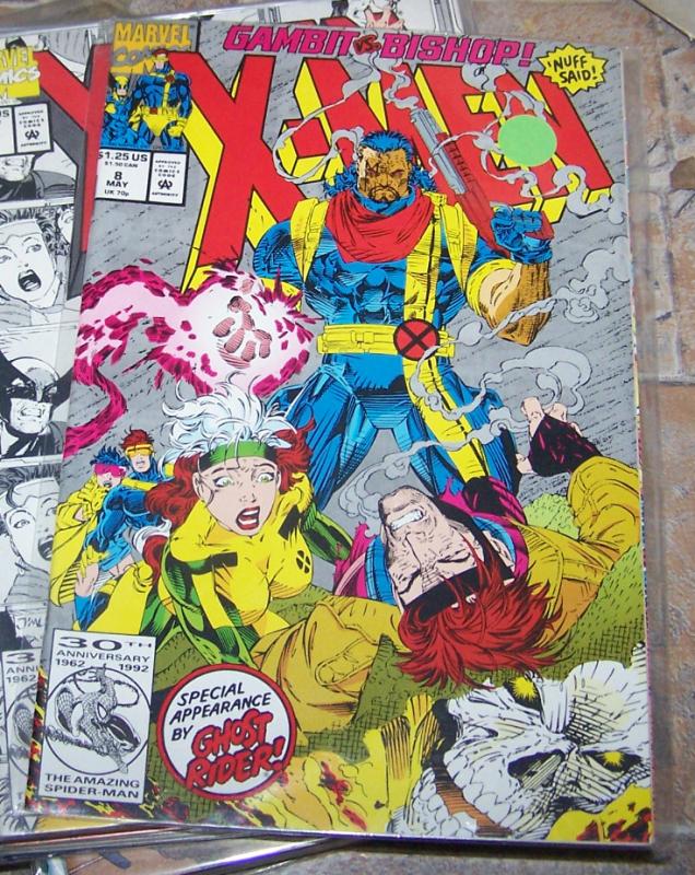 X MEN # 8  1992  Marvel gambit vs bishop  + ghost rider  rogue