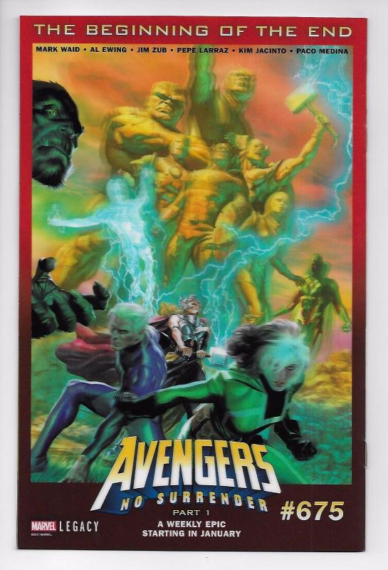 X-Men Blue #13 - Legacy Lenticular 3D Variant (Marvel, 2017) - New/Unread (NM)