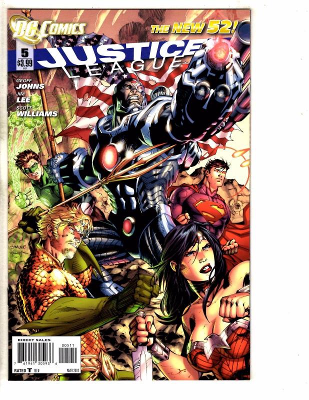 Lot Of 5 Justice League DC Comic Books # 5 6 7 8 9 1st Prints Batman Flash TW61 