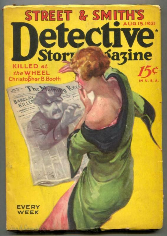 Detective Story Pulp August 15 1931- Killed at the Wheel 