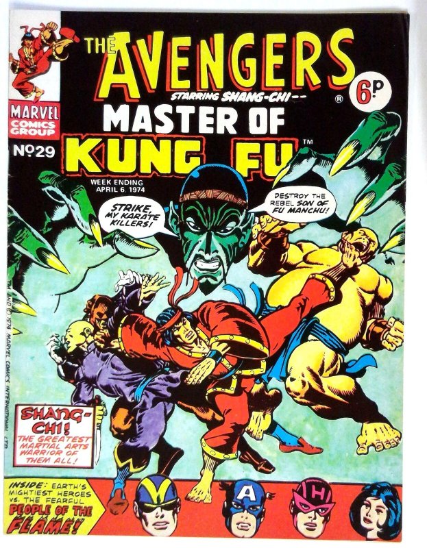 Avengers (UK) #29 (1974) Shang-Chi Fu Manchu Marvel VF