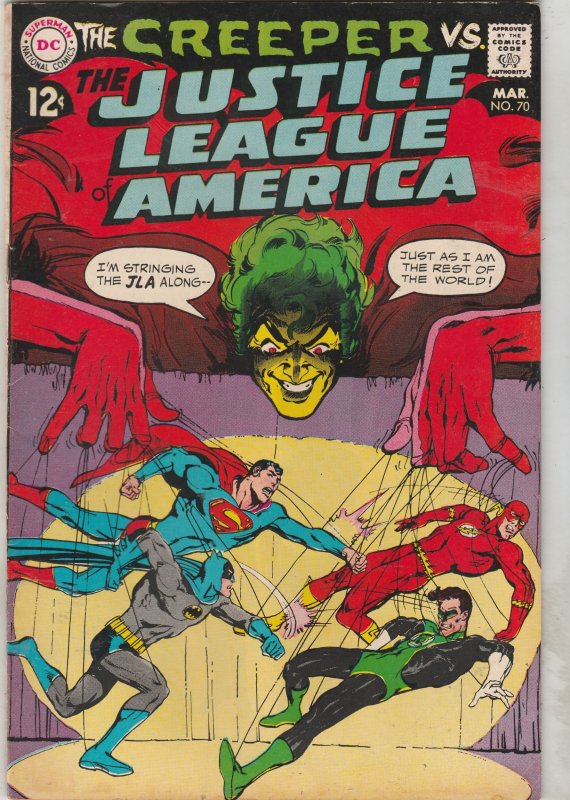 Justice League of America #70 (1969) Beware The Creeper! high grade! VF- Wow!