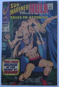 Tales To Astonish #94 (Aug 1967, Marvel), FN (6.0), Submariner & Hulk star