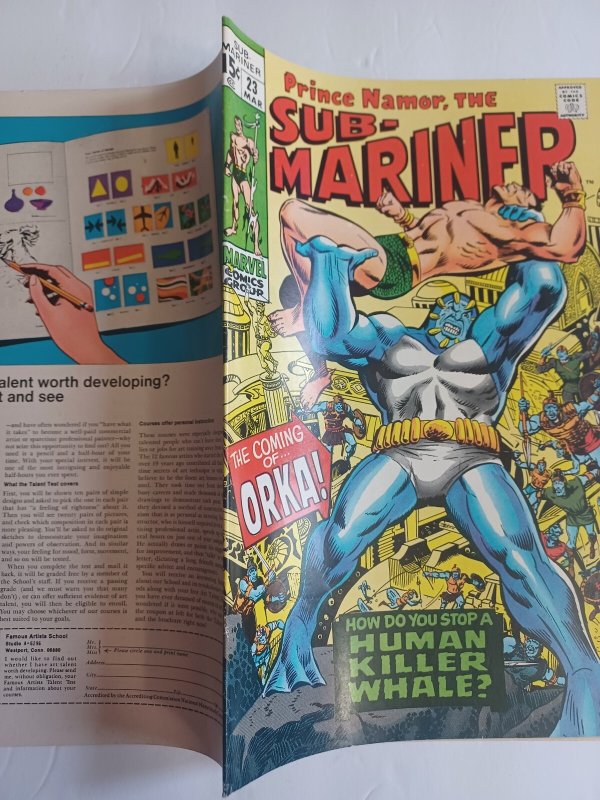 Sub-Mariner #23 - 1st Orka - Namor - 1970 - VF+