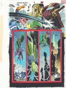 Spider-Man Unlimited #9 p.41 Color Guide Art - Shocker & Vulture by John Kalisz