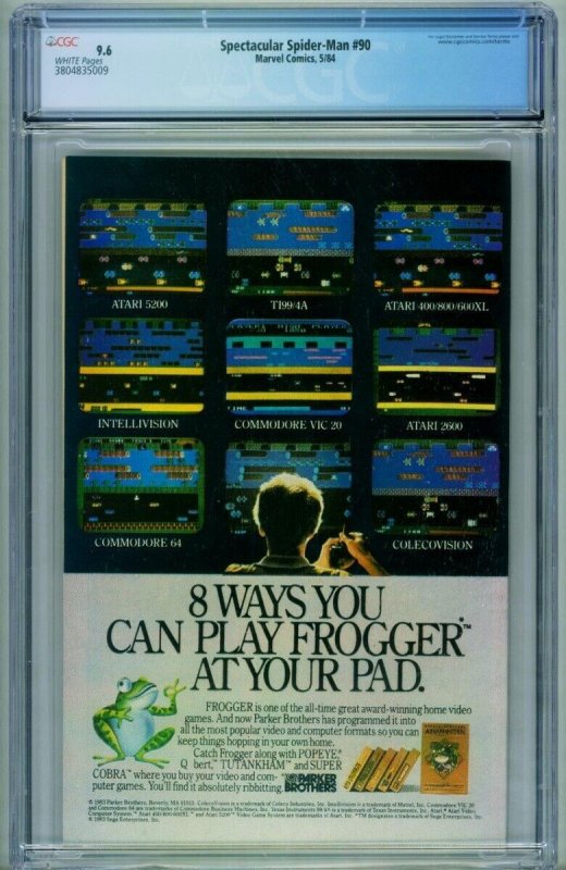 SPECTACULAR SPIDER-MAN #90 CGC GRADED 9.6 Black Costume 3804835009