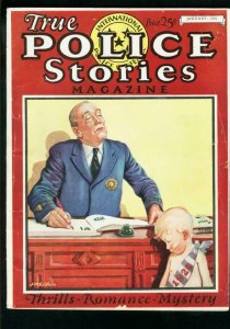 TRUE POLICE STORIES JAN 1926-VERY RARE CRIME PULP-THRILLS-ROMANCE- G- 