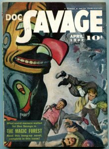 Doc Savage Pulp April 1942- Magic Forest- Totem Pole cover VG/F