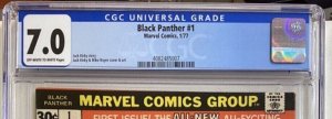 Black Panther #1 - CGC 7.0 - Marvel - 1977 - Jack Kirby story, art, and cover! 