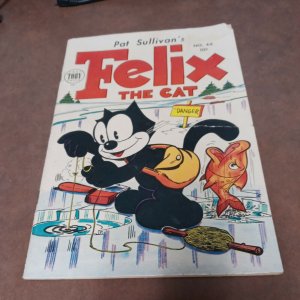 Felix The Cat #49 1954-Toby-Ice fishing cover-Otto Messmer art-Santa Claws & ...