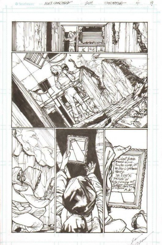 Pandemica #4 pg 19 Original Art Alex Sanchez bestselling author Jonathan Maberry 