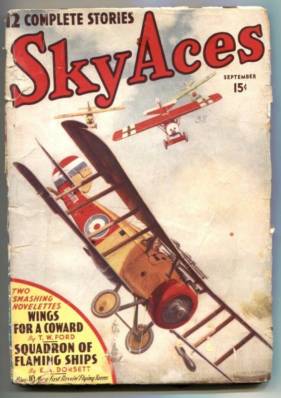 Sky Aces Pulp #3 September 1938- Squadron of Flaming Ships G/VG
