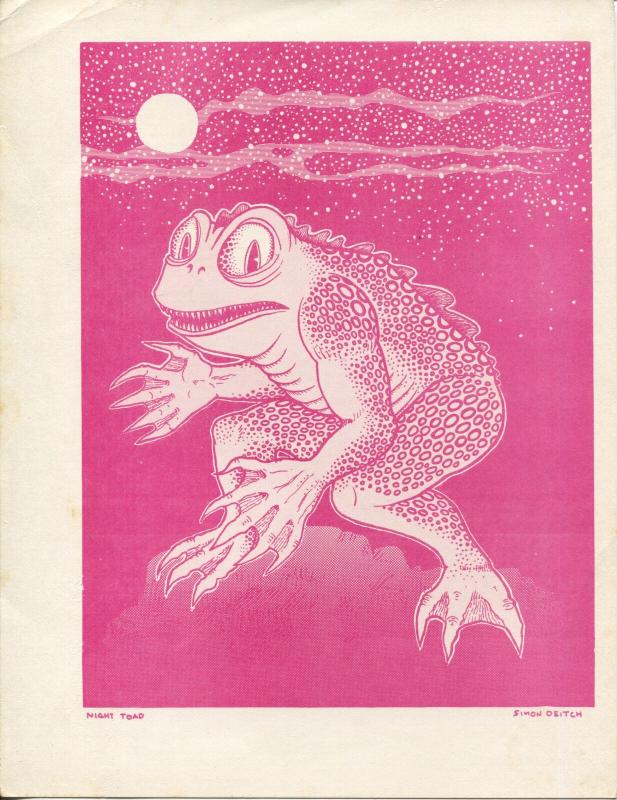 Simon Deitch Night Frog Print 1970's-Hema Goblin by Jaxon-8 1/2 X 11-FN