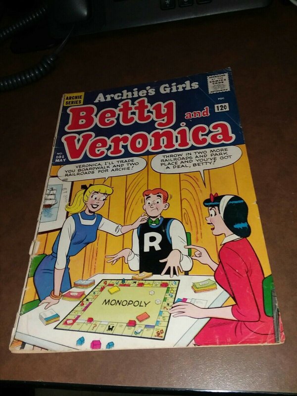 Archie's Girls Betty And Veronica #101 mlj comics 1964 Monopoly Board Game cover