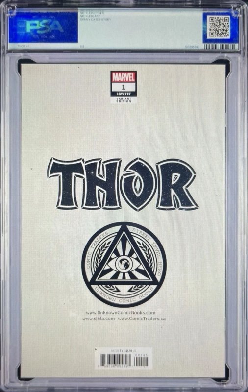 Thor #1 Third Print Virgin Cover (2020), PSA Graded 9.8