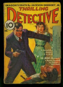 Thrilling Detective February 1938- Dragons Death- Philip Ketchum- G/VG