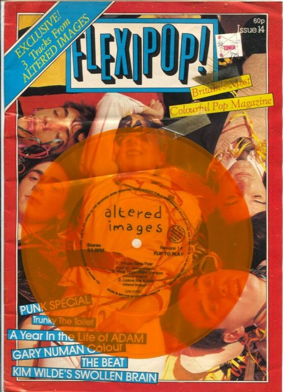 Flexipop! #14 1982-British Rock 'n' Roll magazine with record attached to cov...