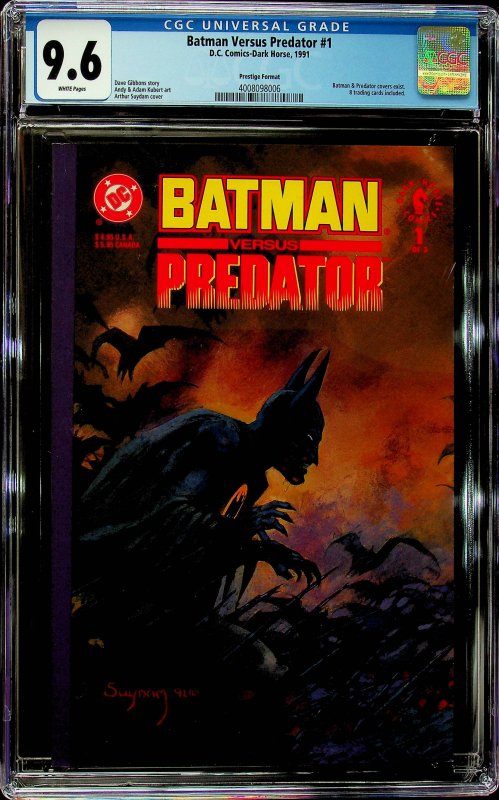 Batman versus Predator #1 Batman Cover (1991) - CGC 9.6 Cert#4008098006