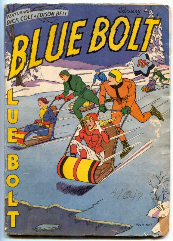 Blue Bolt Vol 4 #7 1944-WWII-Sgt Spook-Dick Cole-CC Beck-Capt Tootsie-FAIR