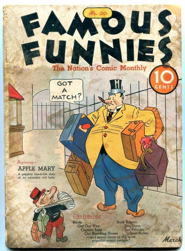 Famous Funnies #20 1936- 1st Apple Mary- Buck Rogers- Joe Palooka G