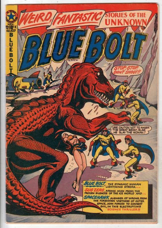 Blue Bolt #107 (Nov-50) VF High-Grade Space Hawk, Blue Bolt, Sub Zero