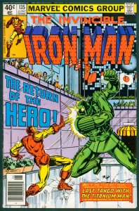 Iron Man 135 VF- 7.5 Newsstand Edition Marvel 1980