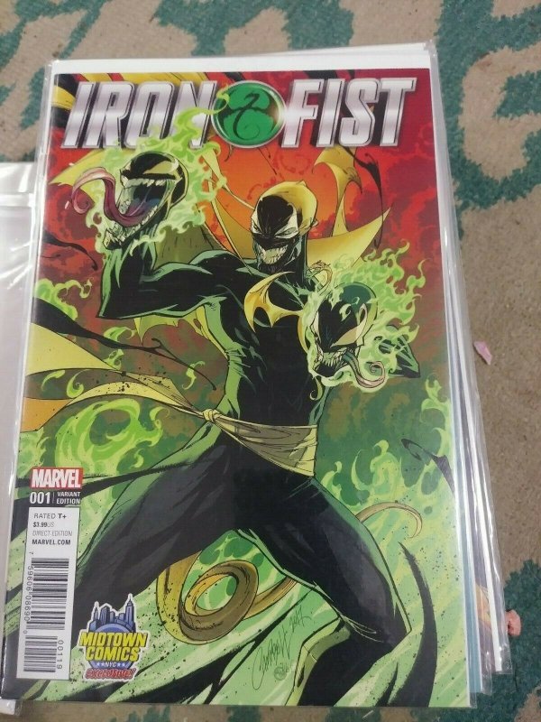 IRON FIST  # 1 VENOMIZED  VARIANT 2017 MARVEL  MIDTOWN COMICS EXCLUSIVE