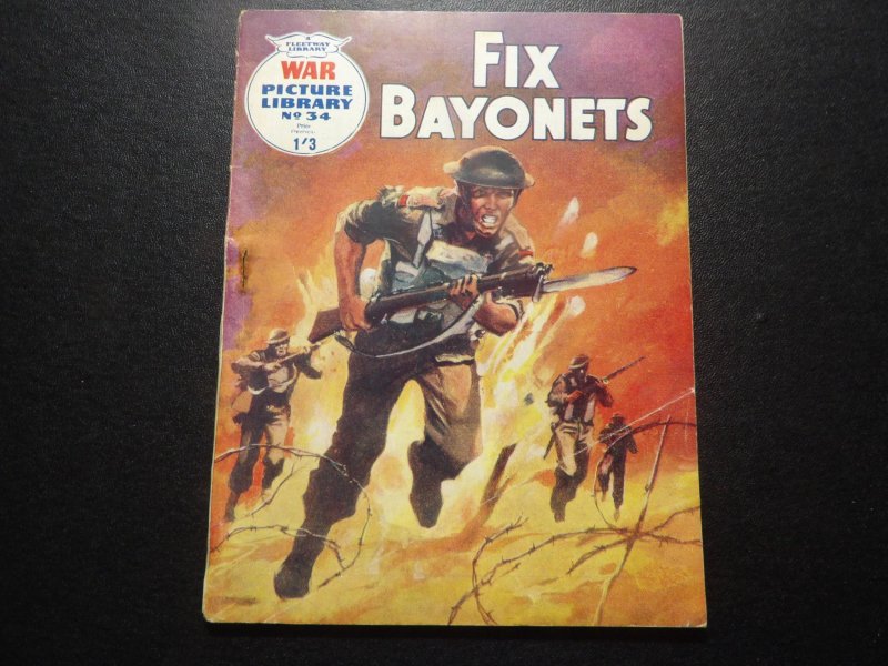 War Picture Library 34 Fleetway FIX BAYONETS 1960 UK Comic VF