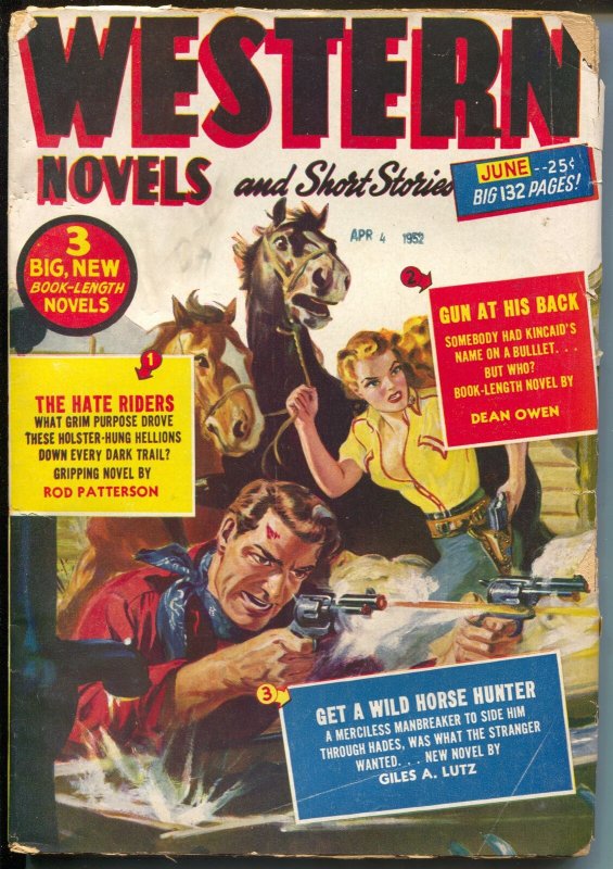 Western Novels & Short Stories 6/1952-Red Circle-pulp thrills-Norman Saunders-G+