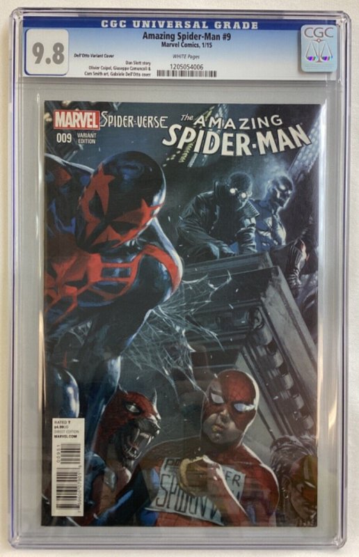 Amazing Spider-Man #9 - CGC 9.8 - Marvel - 2015 - 1:25 Dell'Otto Variant Cover!