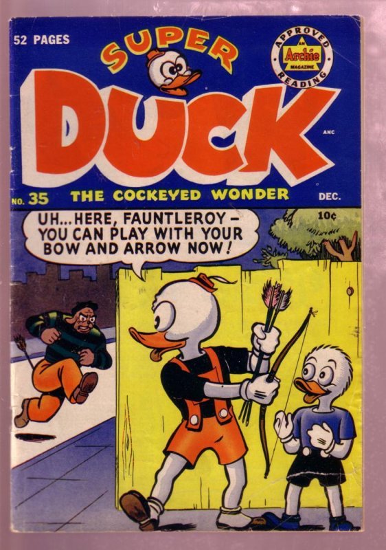 SUPER DUCK #34 1950 AL FAGALY BOW & ARROW COVER-WILD VG