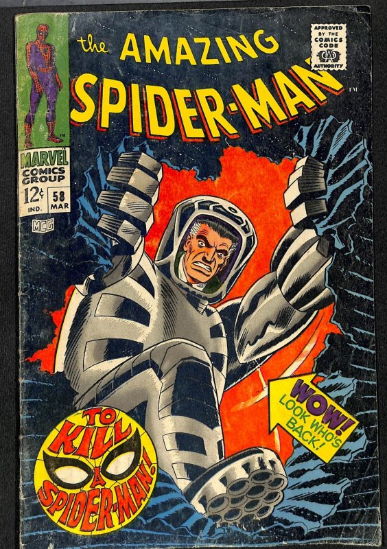 Amazing Spider-Man #58 VG+ 4.5 2nd Spider Slayer!