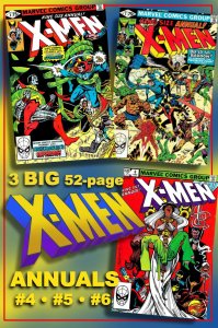 X-MEN ANNUALS #4, #5, #6 (1980-82) 9.0 VF/NM • Claremont, Romita, Sienkiewicz!
