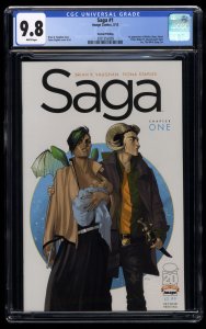 Saga #1 CGC NM/M 9.8 White Pages 2nd Print Brian K. Vaughn!