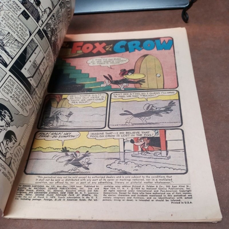 TV SCREEN CARTOONS (1959 Series) #131 dc Comics Book fox and the crow silver age
